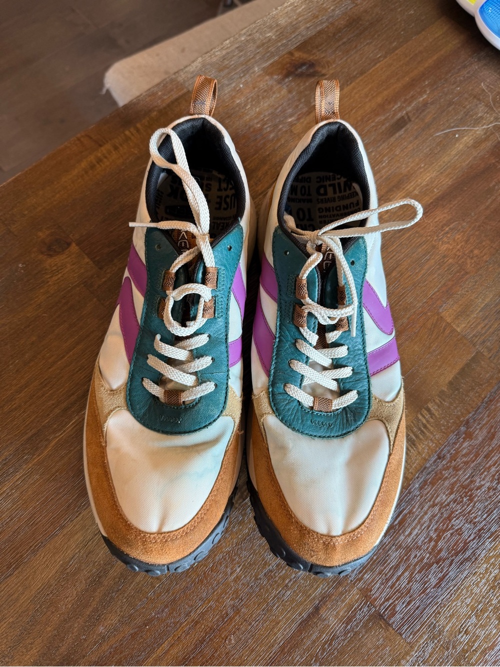 Keen Men's Colorblock Sneakers in Cream, Green & Purple